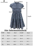 KIRUNDO 2020 Women’s Summer Mini Dress Sleeveless Ruffle Sleeve Round Neck Solid Color Loose Fit Short Flowy Pleated Dress (Small, Floral-Blue)