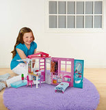 Barbie Dollhouse, Portable 1-Story Playset with Pool and Accessories, for 3 to 7 Year Olds