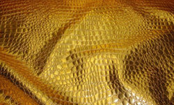 Gold Croco Upholstery Vinyl Fabric Per Yard