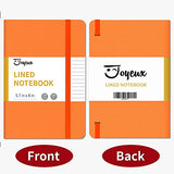 Lined Journal Notebook, Hardcover Notebook 160 Pages Journal for Women,100Gsm Thick Paper with Inner Pocket, Medium 5.7’’x 8’’ (Orange)