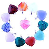 Heart Pendants 12pcs Big Love 0.98inch Charms Gems Crystal Heading Chakra Rock Stone Pendants Diy