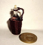 Braided bottle, rustic bottle, alcohol, bottle of wine, a bottle of alcohol. Dollhouse miniature 1:12
