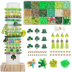 Heishi Beads 5500 Pcs Bracelet Making Kit - Clay Beads for Jewelry Making - Clay Bead Kit for Adults - Flat Beads for Bracelets - Bracelet Making Kit for Adults- Color of ST Patricks Day