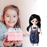 Angelhood 1/6 Mini BJD Doll, 17cm Ball Jointed Dolls with Clothes Dress Up Wig and Movable Joint, Toy Gift for Girls