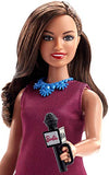 Barbie News Anchor Doll, Brunette Curvy Doll with Microphone, for 3 to 7 Year Olds