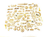 100g (70-80pcs) Mixed Charms Pendants Assorted DIY Antique Charms Pendant (100g mixed gold and KC