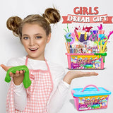 Unicorn Charm Slime Kit for Girls Fluffy Slime Kit DIY Fluffy Butter Cloud Foam Slime Set Gift for Kids…