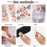 Easter Nail Art Stickers Decals Bunny Nail Decoration Water Transfer Cute Line Rabbit Carrot Designs Nail Supplies for Women Girls DIY Easter Day Pink Cartoon Charms Manicure Tips 12 Sheets