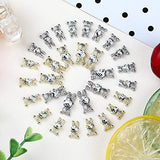 30 Pcs Nail Art Rhinestones,Shiny Alloy Bear 3D With Heart Crystal Nail Decoration,DIY Nail Art Decoration Accessories