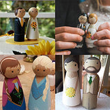 Unfinished Wooden Dolls, MUMAX Kids Painting DIY Wooden Dolls Happy Christmas Family Theme Puppetset for Home Decor Children Education Best Memorial Gift