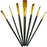 Paint Brush Set - 7 Artist Brushes for Acrylic, Oil, Watercolor, Gouache and Plein Air Painting -