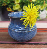 Miniature Bud Vase Flower Decor for New Mothers Day Ceramic Pottery Small Cornflower Blue Pot 2 in