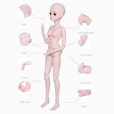 BJD Doll 14 Ball Jointed Body Dolls 35cm/13.78inch Dolls Can Changed Makeup and Dress DIY for Kid Best Gift,E