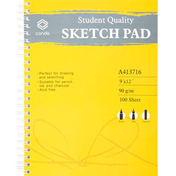 conda Spiral Sketch Pad Sketchbook 9"x12" for Drawing Painting 100 Sheets