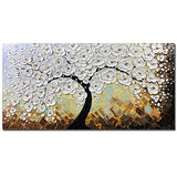 tiancheng Art,24x48 Inch Modern Hand-Painted Tree Art Oil Paintings Acrylic Canvas Art Wall Art for Living Room Bedroom Decorations