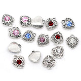 Housweety 50 Mixed Rhinestone Love Heart Charm Pendants 12x10mm