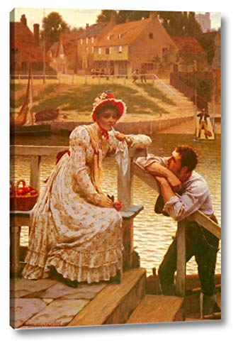 Courtship by Edmund Blair Leighton - 7" x 10" Gallery Wrap Giclee Canvas Print - Ready to Hang