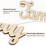 SUPVOX 10pcs Unfinished Family Wood Words Ornaments, Rustic Crafts Wooden Family Letters Alphabet Script for Christmas Tree Crafts Home Wedding DIY Decorations