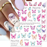 Butterfly Nail Art Stickers Decals,180+ Butterfly Patterns Spring Summer Nail Decorations 3D Self-Adhesive Nail Art Supplies for Women Girls 6 Sheets (Butterfly)