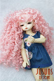 JD145 extraLong Wave Doll Wigs Synthetic Mohair BJD Hair (Pink, 6-7inch)