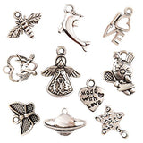 KeyZone Wholesale 100 Pieces Mixed Charms Pendants DIY for Jewelry Making and Crafting