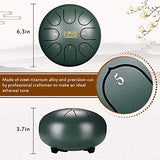 FOUR UNCLES Steel Tongue Drum, Handpan Drum Percussion Instrument Panda Drum C/D Key with Bag Music Book and Mallets for Meditation Entertainment Musical Education Concert Yoga (6 inch, Green)