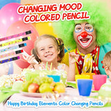 Birthday Pencils Color Changing Pencil Happy Birthday Pencils with Top Erasers Teacher Reward Pencils Kids Birthday Pencils and Erasers Happy Birthday Party Favors for Classrooms Party Supplies (15 Pieces)