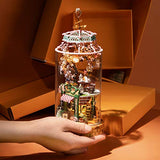 Rolife Dollhouse Miniature DIY Mini House Kit with Glass Cover Model Building Set for Adults to Assemble Magical Cafe