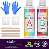 Epoxy Resin Kit - 10oz Crystal Clear Epoxy Art Resin for Casting and Coating - 1:1 Ratio 2 Part Resin for Table Tops, DIY Jewelry Making, Tumbler - Bonus Measuring Cups, Rubber Gloves and Sticks