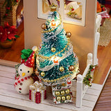 Taruor DIY Christmas Miniature Dollhouse Kit,Realistic Mini 3D Wooden House Room Craft with LED Lights Children's Gift Christmas Decoration