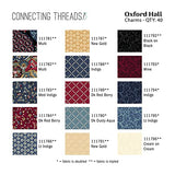 Connecting Threads Print Collection Precut Cotton Quilting Fabric Bundle 5" Mini Charm Squares (Oxford Hall)