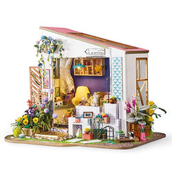 Rolife Dollhouse DIY Miniature Room Set-Wood Craft Construction Kit-Wooden Model Building Toys-Mini Doll House-Creative Birthday Gifts for Boys Girls Women and Friends (Cat's Porch)