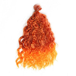 25cm*100cm DIY High-temperature Wire Orange Yellow Wool roll Hair row for BJD / Blythe /Barbie Doll Wigs
