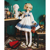 HMANE BJD Clothes 1/4, Navy Style White Dress for 1/4 BJD Dolls (No Doll)