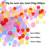 ToBeIT Frosted Beads Acrylic Color Bead Matte Beads Loose Round Bead for Jewelry Making (6/8/10)