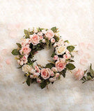 Adeeing Handmade Floral Artificial Simulation Peony Flowers Garland Wreath for Home Party Decor