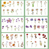 120 Pieces Cute Retro Floral Stickers Set PET Transparent Flower Stickers Decorative Assorted Decal Vintage Craft Sticker Colorful Small Flower Sticker for Scrapbooking Journaling DIY (Artsy Style)