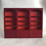 N#A Miniature Dollhouse Dollhouse Bookcase Storage Organizer Doll House Shelf Bookcase Storage Shelves Storage Shelf Display Cabinet for Dollhouse(Red Brown)