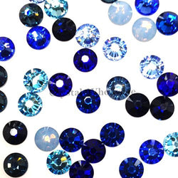 Swarovski 2058 SS16 (3.9mm) crystal flatbacks No-Hotfix rhinestones BLUE Colors Mix
