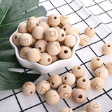 980Pcs 10Sizes Natural Wood Beads, GACUYI Unfinished Loose Round Wood Beads Crafts with Jewelry Spacer for Sculpture, Home Decoration, Jewelry Making and DIY Crafting - 6/8/10/12/14/16/18/20/22/24mm