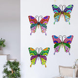 ZYP 4 Pack Metal Butterfly Wall Art Decor, 3D Butterflies Sculpture Hanging Decorations for Garden, Yard, Balcony, Living Room, Bedroom