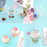 3 Pieces Straw Topper Resin Molds, Silicone Straw Topper Attachment Mold Epoxy Resin Casting Mold with Bow, Crown, Diamond, Flower, Geometry, Animal Shape for Straws DIY Craft Making