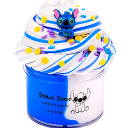 Butter Slime Kit for Girls,Blue Stitch Slime for Boys,Super Soft and Non Sticky Slime,Scented Slime Party Favors(7OZ 200ML)