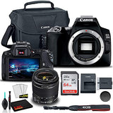 Canon EOS 250D DSLR Camera with 18-55mm Lens (Black) (3453C002) + Canon EOS Bag + Sandisk Ultra 64GB Card + Cleaning Set and More (International Model) (Renewed)