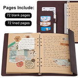 Bienbee Vintage Journal, Leather Journal Notebook for Women A5 Aesthetic Travel Notebooks Journals Large Refillable Notebook With Lined and Blank Paper Page for Writing for Teen Girls