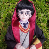 Cosplay Toy for Harry Full Set Doll 1/3 BJD Doll 22inch Ball Jointed Dolls + Makeup + Clothes + Shoes + Wigs + Staff + Cloak + Glasses + Sarf + Doll Accessories