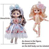 EastMetal 1/8 BJD Dolls 9 Inch Anime Doll SD Dolls ob11 Ball Jointed Doll with Full Set Clothes Shoes Wig Makeup for Romantic Valentine's Day Gift - Manga Doll Collection(Color:Any Two)