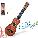 Satisfounder 15 Inch Toddler Ukulele Toys 4 Strings Mini Guitar for Kids - Children Musical Instruments Educational Learning Toy for Baby,Beginner,Boys & Girls,Keep Tone with Pick (Dark Wood)