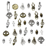 100g Charms Pirate Skeleton Skull Tibetan Silver Vintage Pendants for Jewelry Making DIY Bracelet