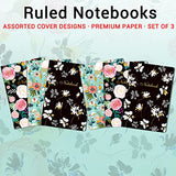 3 Pack A5 Notebook - Lined Journal Notebooks, 8'' x 5'', 270 Pages/Pack, 100gsm Thick Paper, Classic College Ruled Notebooks for Office, School Supplies